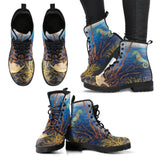 Ocean Life- Combat boots,  Boots Lace up, Classic Short boots - MaWeePet- Art on Apparel
