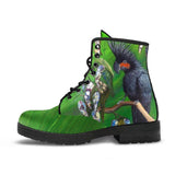 Black Cockatoo-Womans Lace up Ankle, Bohemian Combat boots,  Boots Lace up, Classic Short boots - MaWeePet- Art on Apparel