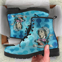 Mad Hatter Key Hole -Womans Combat boots, , Hippy Festival, Combat Boots - MaWeePet- Art on Apparel