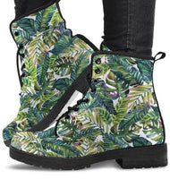 Tropical fern -Women's Combat boots,  Festival, Combat, Vintage Hippie Lace up Boots - MaWeePet- Art on Apparel