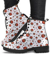 Ladybird -Women's Combat boots,  Festival, Combat, Vintage Hippie Lace up Boots - MaWeePet- Art on Apparel