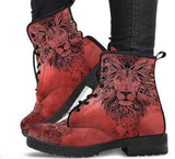 Red Lion -Women's Combat boots, , Festival, Combat, Vintage Hippie Lace up Boots - MaWeePet- Art on Apparel