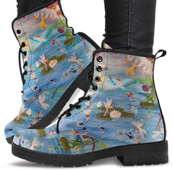Fairy Pond-Classic boots, combat boots, Lace up Festival boots - MaWeePet- Art on Apparel