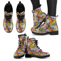 Daisy Design - Ankle Boots, Women's Shoes, Vegan Leather, Fashion Doc Boots, Women's Lace Up - MaWeePet- Art on Apparel