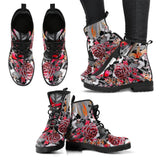Wren and Rose - Vegan lace up combat Boots - MaWeePet- Art on Apparel
