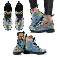 Fairy Pond V2 - vegan lace up combat boots, classic boots - MaWeePet- Art on Apparel