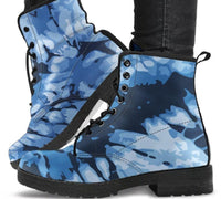 Shibori, Tie Dye- Ankle Boots, Women's Shoes, Vegan Leather, Lace Up, Doc Classic Boots - MaWeePet- Art on Apparel