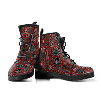 Witch Symbols Red- Ankle Boots, Women's Lace Up, Combat boots, Classic Short boots - MaWeePet- Art on Apparel