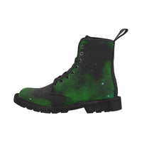 Green Nebula-Women's Canvas Boots, Combat boots , Combat Shoes, Lightweight Boots - MaWeePet- Art on Apparel