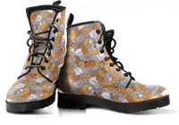 Combat boots, Combat boots, , Handcrafted Boots, Hippie Boots 'Cat Pattern' Women's Boots, - MaWeePet- Art on Apparel