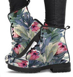 Protea -Ankle Boots, Combat boots, Hippie Boots Lace up, Classic Short boots - MaWeePet- Art on Apparel