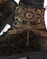 Dragonfly Rusty  Combat boots, Hippie Boots Lace up, Classic Short boots - MaWeePet- Art on Apparel