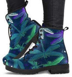 Mystical Dragonfly-Women's Festival Hippie Combat boots, Lace up, Classic Short boots - MaWeePet- Art on Apparel