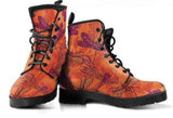 Orange Dragonfly-Women's Boots,Combat boots, Festival Combat, Hippie Boots - MaWeePet- Art on Apparel