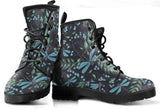 Blue Dragonfly -Women's Boots, Combat boots,  Festival Combat, Hippie Boots Lace up, Classic Short boots - MaWeePet- Art on Apparel