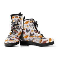 Chickens Yard -Combat boots, Designer Boots, Chook farm, Hippie Boots - MaWeePet- Art on Apparel