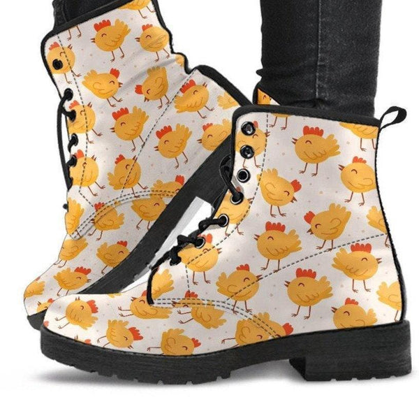 Chicken babe -Womans Combat boots, , Designer Boots, Combat Boots, Hippie Boots - MaWeePet- Art on Apparel