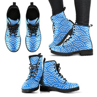 Blue Scales -Womans Boots, Combat boots, , Designer Boots, Combat Boots, Hippie Boots - MaWeePet- Art on Apparel