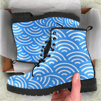 Blue Scales -Womans Boots, Combat boots, , Designer Boots, Combat Boots, Hippie Boots - MaWeePet- Art on Apparel