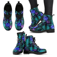 Alice Roses  -Classic boots, combat boots, Lace up, Festival hippy boots - MaWeePet- Art on Apparel