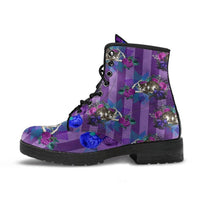 Classic boots, combat boots, Lace up, Festival hippy boots-Alice Cheshire Cat - MaWeePet- Art on Apparel