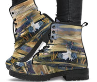 Stork Love Dance -Classic boots, combat boots, Lace up, Festival hippy boots - MaWeePet- Art on Apparel
