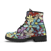 Sam's Flowers -Lace up Festival Bohemian Combat boots,  Lace up, Classic Short boots - MaWeePet- Art on Apparel