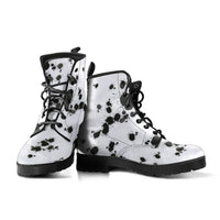 White and Black Dalmatian-Lace up Festival Combat boots,  Boots Lace up, Classic Short boots - MaWeePet- Art on Apparel