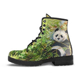 Panda Bear  -Classic boots, combat boots, Lace up, Festival hippy boots - MaWeePet- Art on Apparel