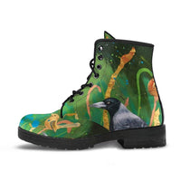 Magpie Green-Classic boots, combat boots, Lace up, Festival hippy boots - MaWeePet- Art on Apparel