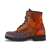 Orange Grunge  -Classic boots, combat boots, Lace up, Festival hippy boots - MaWeePet- Art on Apparel