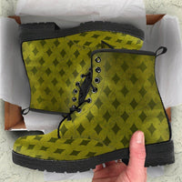 Jester Green- Classic boots, combat boots, Lace up, Festival hippy boots - MaWeePet- Art on Apparel