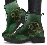 Green Sun Nebula  - Classic boots, combat boots, Lace up, Festival hippy boots - MaWeePet- Art on Apparel