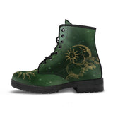 Green Sun Nebula  - Classic boots, combat boots, Lace up, Festival hippy boots - MaWeePet- Art on Apparel