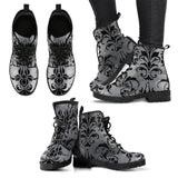 Royalty Grey  - Classic boots, combat boots, Lace up, Festival hippy boots - MaWeePet- Art on Apparel