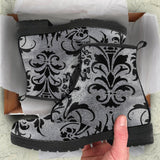 Royalty Grey  - Classic boots, combat boots, Lace up, Festival hippy boots - MaWeePet- Art on Apparel