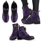 Royalty Purple  - Classic boots, combat boots, Lace up, Festival hippy boots - MaWeePet- Art on Apparel