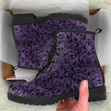 Royalty Purple  - Classic boots, combat boots, Lace up, Festival hippy boots - MaWeePet- Art on Apparel