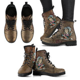 Mad Hatter Natural Grunge -Womans Combat boots, , Hippy Festival, Combat Boots - MaWeePet- Art on Apparel