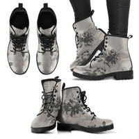 Natural Rain-Women's Combat boots,  Festival, Combat, Vintage Hippie Lace up Boots - MaWeePet- Art on Apparel