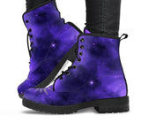 Purple Sun and Moon-Women's Combat boots,  Festival, Combat, Vintage Hippie Lace up Boots - MaWeePet- Art on Apparel