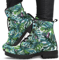 Tropical Leaf -Women's Combat boots,  Festival, Combat, Vintage Hippie Lace up Boots - MaWeePet- Art on Apparel