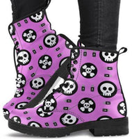 Skulls and Potion-Women's Combat boots, , Festival, Combat, Vintage Hippie Lace up Boots - MaWeePet- Art on Apparel