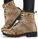 Brown Paisley -Women's Combat boots,  Festival, Combat, Vintage Hippie Lace up Boots - MaWeePet- Art on Apparel