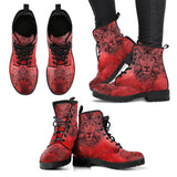 Red Lion -Women's Combat boots, , Festival, Combat, Vintage Hippie Lace up Boots - MaWeePet- Art on Apparel