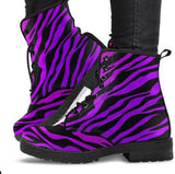 Purple Zebra Print- Ankle Boots, Women's Shoes, Doc Boots, Winter Classic Boots Women - MaWeePet- Art on Apparel
