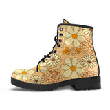 Retro Daisy- Ankle Boots, Women's Lace Up, Combat boots, Classic Short, Doc Vegan - MaWeePet- Art on Apparel