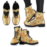 Retro Daisy- Ankle Boots, Women's Lace Up, Combat boots, Classic Short, Doc Vegan - MaWeePet- Art on Apparel