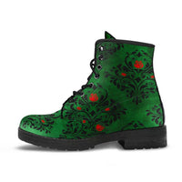 Ankle Boots, Unisex Lace Up, Combat boots, Classic Short boots- Christmas Green. Mens and womans sizes - MaWeePet- Art on Apparel
