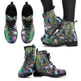 Lace up Combat Boots Lace up, Classic Short boots-Abstract Gum Tree - - MaWeePet- Art on Apparel